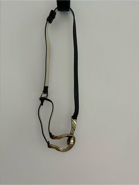 Chicos Brown  Leather belt with Sculpted Gold buckle